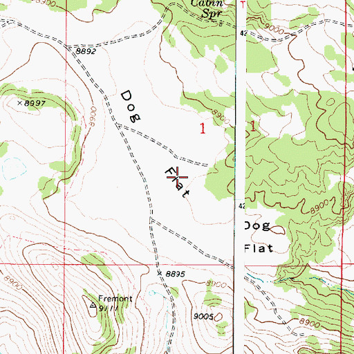 Topographic Map of Dog Flat, UT