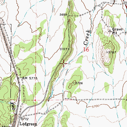 Topographic Map of Dog Hollow Creek, UT
