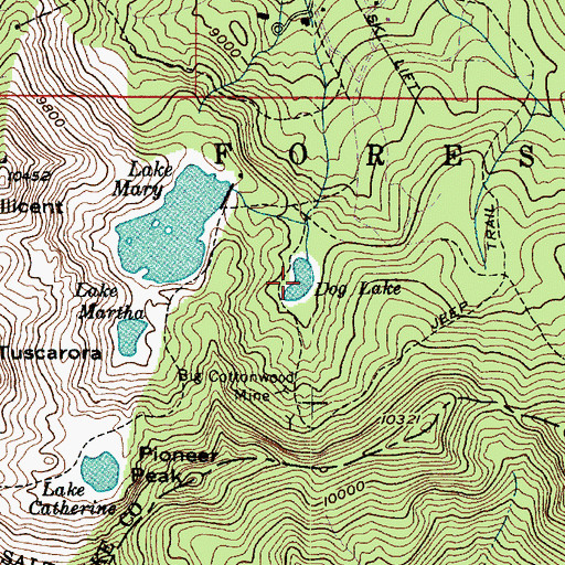 Topographic Map of Dog Lake, UT