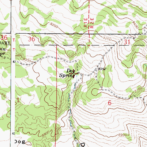 Topographic Map of Dog Spring, UT