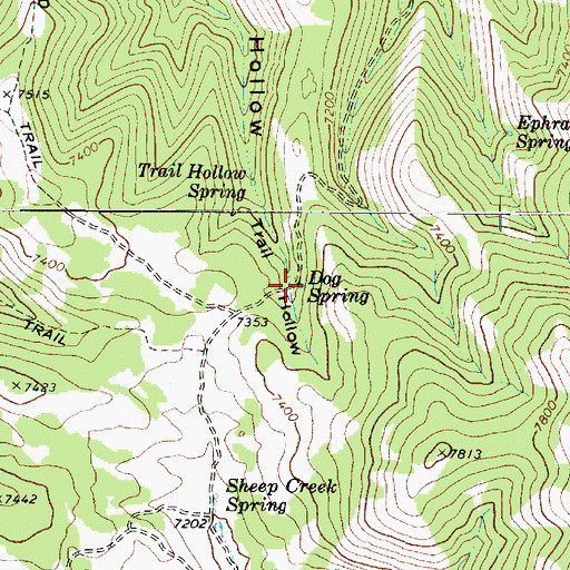 Topographic Map of Dog Spring, UT