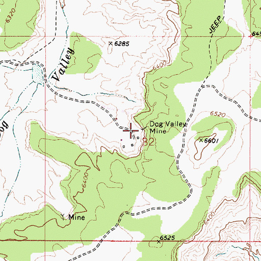 Topographic Map of Dog Valley Mine, UT