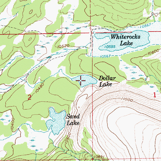 Topographic Map of Dollar Lake, UT