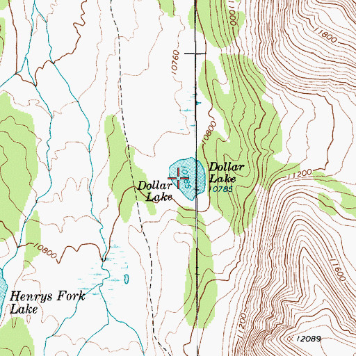 Topographic Map of Dollar Lake, UT