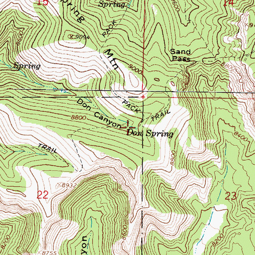 Topographic Map of Don Spring, UT