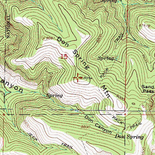 Topographic Map of Don Spring Mountain, UT