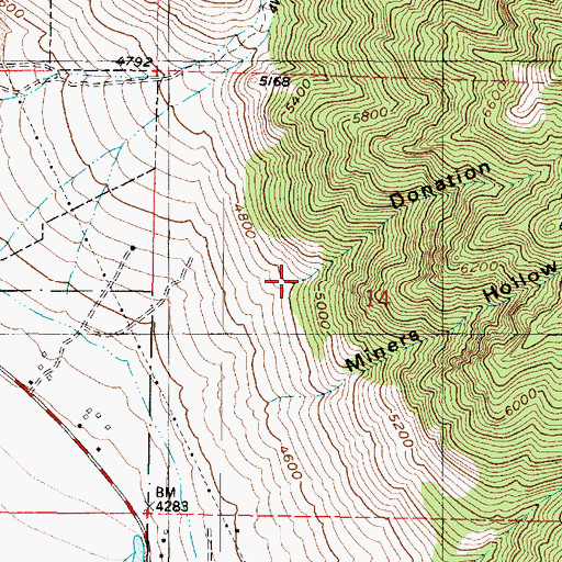 Topographic Map of Donation Canyon, UT
