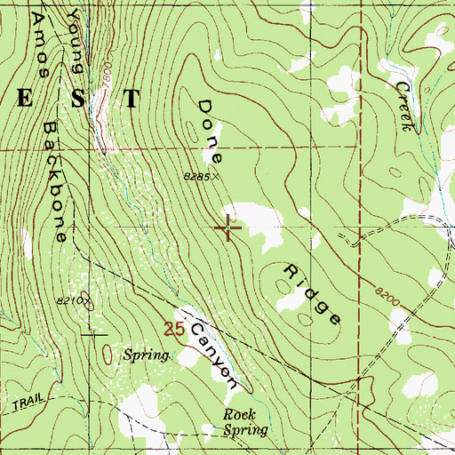 Topographic Map of Done Ridge, UT