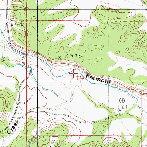 Topographic Map of Donkey Creek, UT