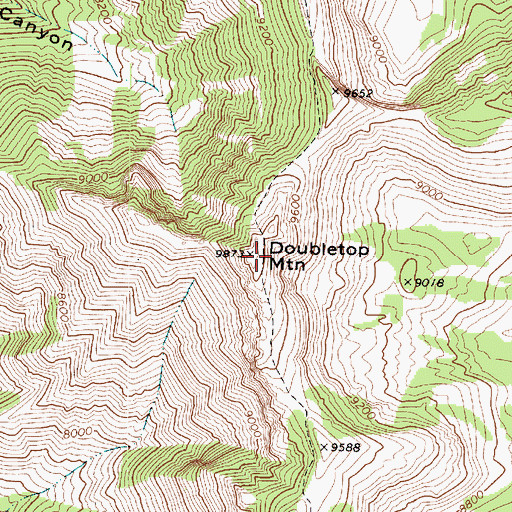 Topographic Map of Doubletop Mountain, UT