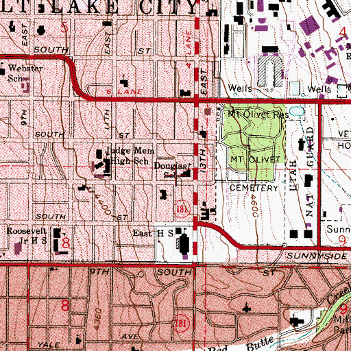 Topographic Map of The Joanne and Richard McGillis School, UT