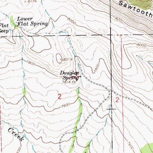 Topographic Map of Douglas Spring, UT