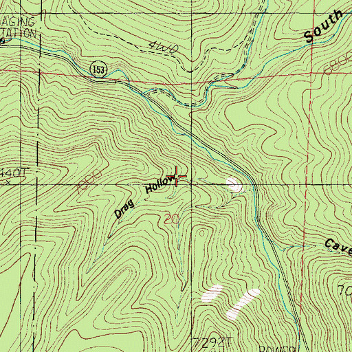 Topographic Map of Drag Hollow, UT