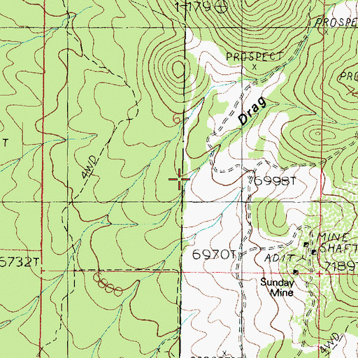 Topographic Map of Drag Hollow, UT