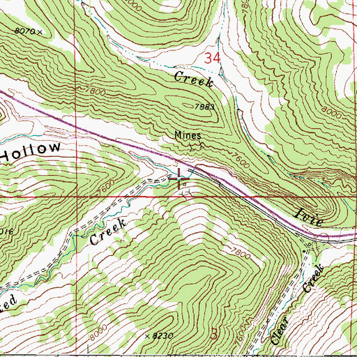Topographic Map of Draw Creek, UT