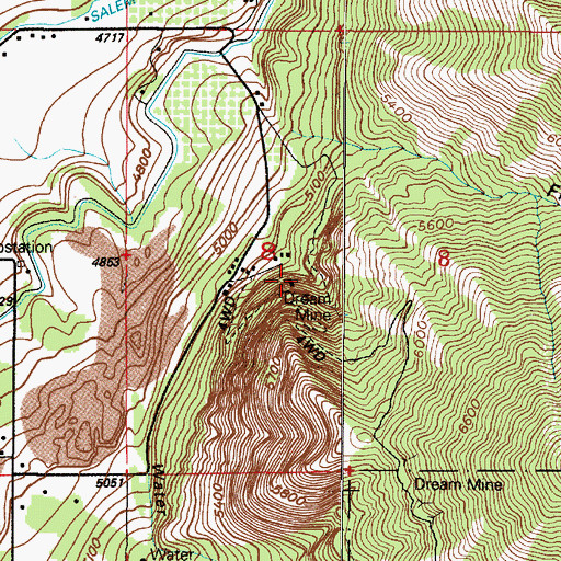 Topographic Map of Dream Mine, UT