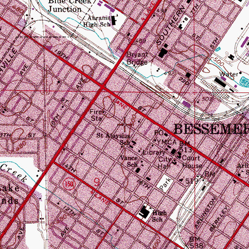 Topographic Map of Calvary Church of God, AL