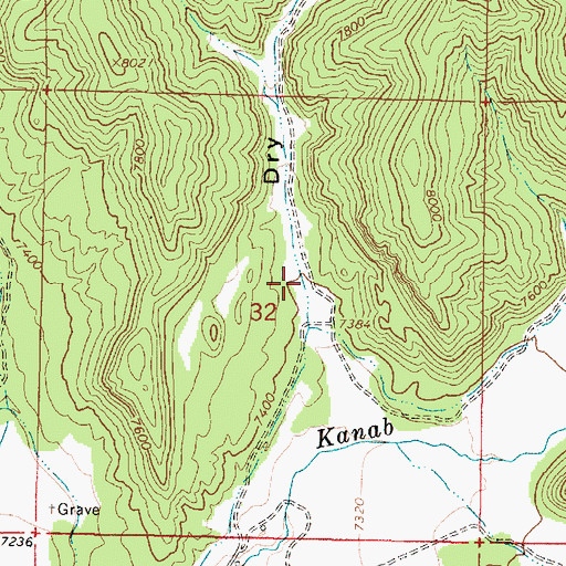 Topographic Map of Dry Canyon, UT
