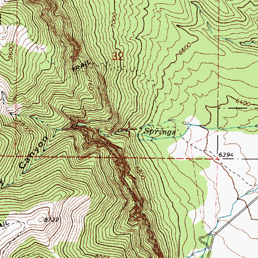 Topographic Map of Dry Canyon, UT