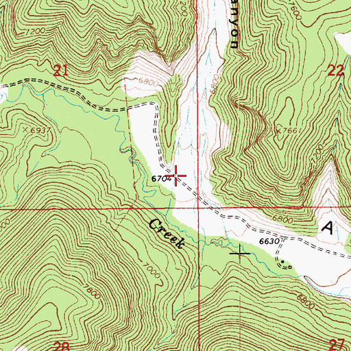Topographic Map of Dry Canyon, UT