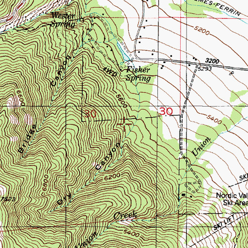 Topographic Map of Dry Canyon, UT