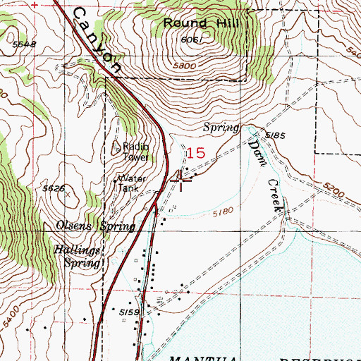 Topographic Map of Dry Canyon, UT