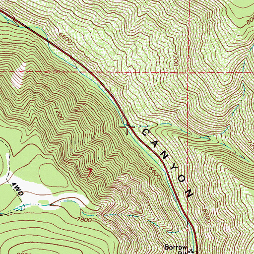 Topographic Map of Dry Canyon, UT