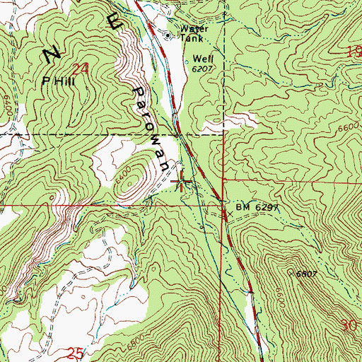Topographic Map of Dry Canyon, UT