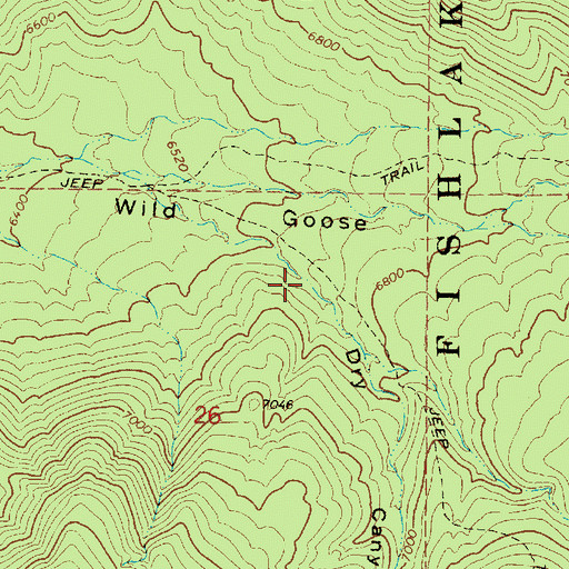 Topographic Map of Dry Canyon, UT