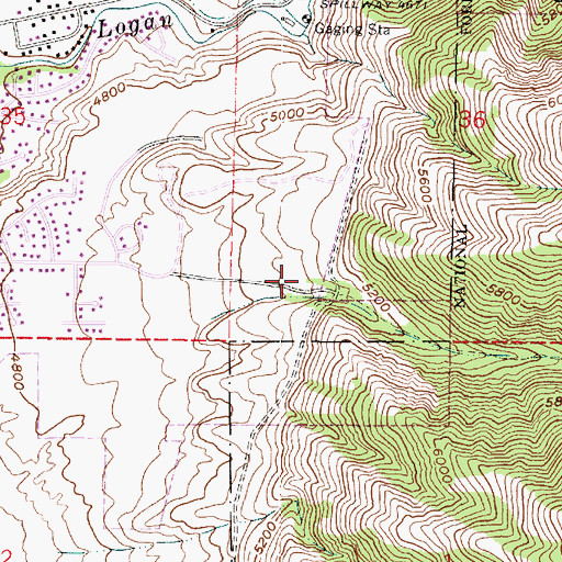 Topographic Map of Dry Canyon, UT