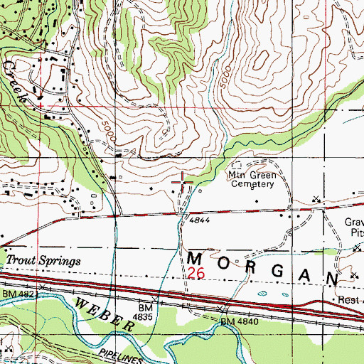 Topographic Map of Dry Creek, UT