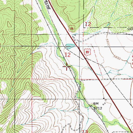 Topographic Map of Dry Creek, UT