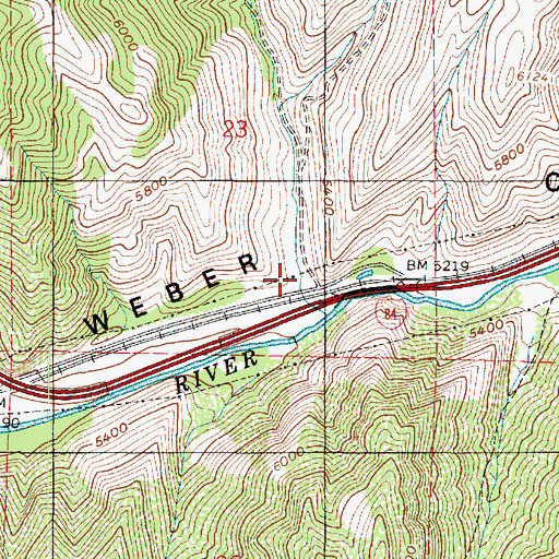 Topographic Map of Dry Creek, UT