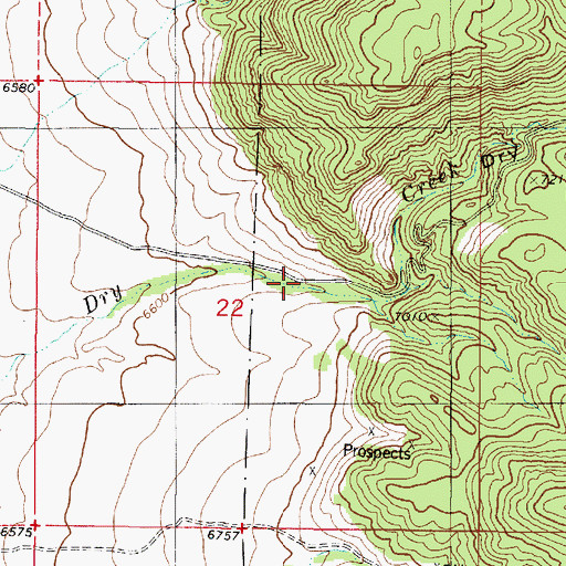 Topographic Map of Dry Creek Canyon, UT