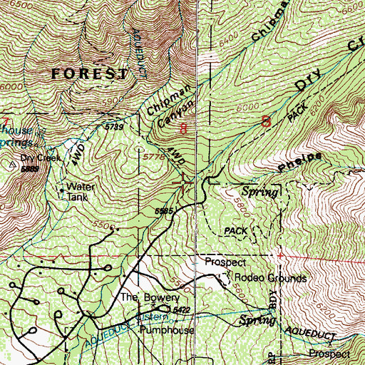 Topographic Map of Dry Creek Canyon, UT