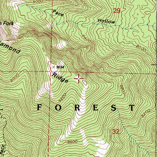 Topographic Map of Dry Diamond Ridge, UT