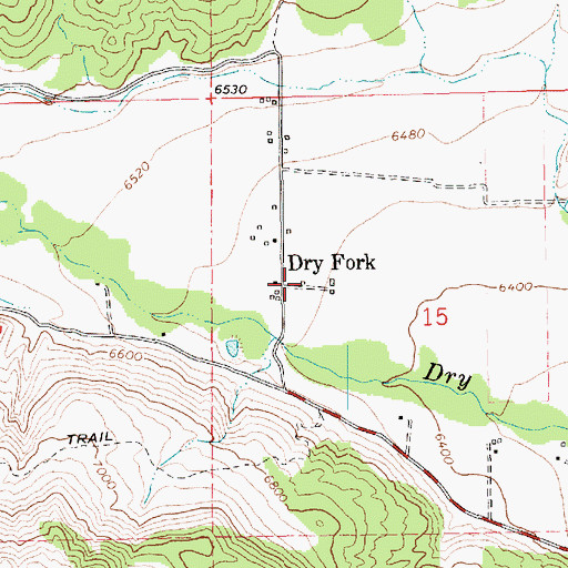 Topographic Map of Dry Fork, UT