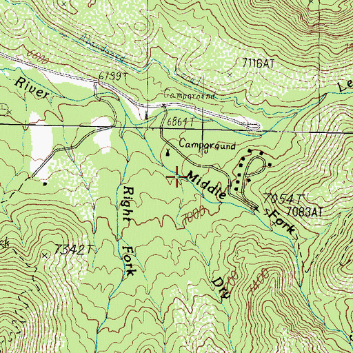 Topographic Map of Dry Fork, UT