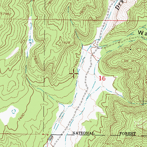 Topographic Map of Dry Fork, UT