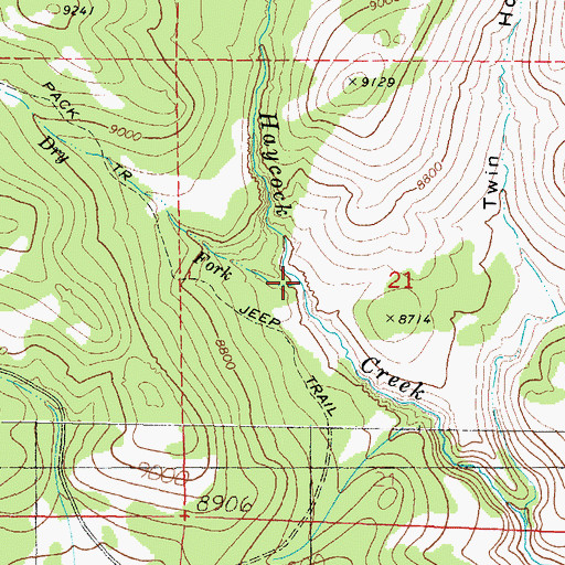 Topographic Map of Dry Fork, UT