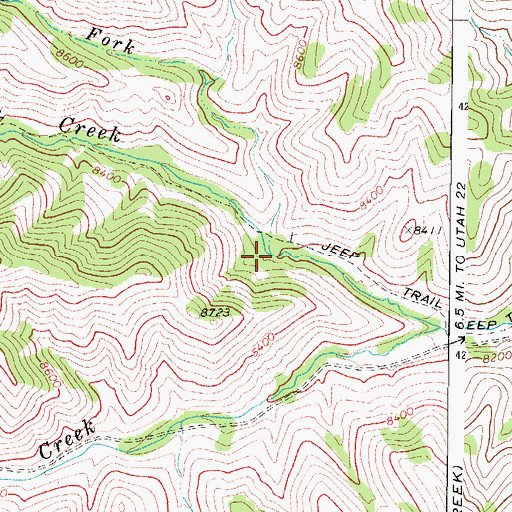 Topographic Map of Dry Fork, UT