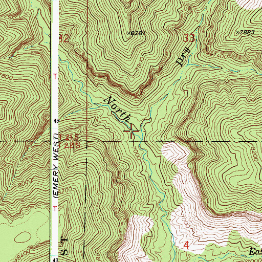 Topographic Map of Dry Fork, UT