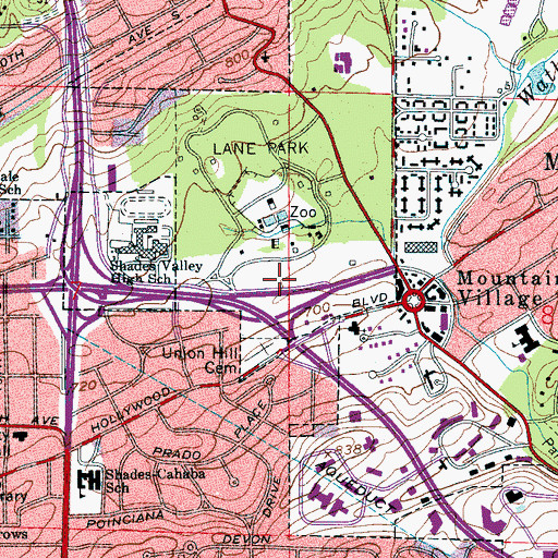 Topographic Map of Canterbury Crossroads (historical), AL