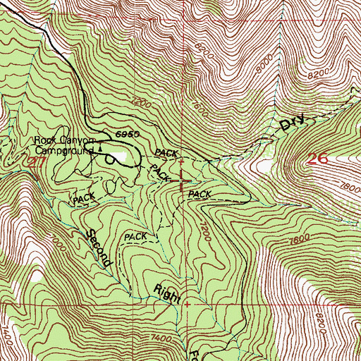 Topographic Map of Dry Fork, UT