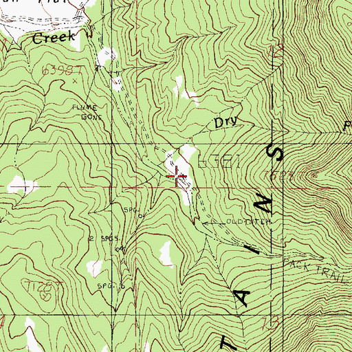 Topographic Map of Dry Fork, UT