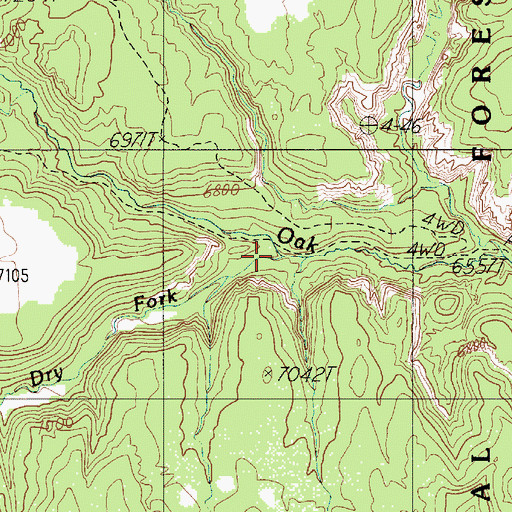 Topographic Map of Dry Fork, UT