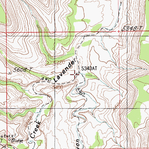 Topographic Map of Dry Fork Canyon, UT