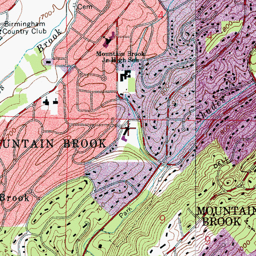 Topographic Map of Canterbury United Methodist Church, AL