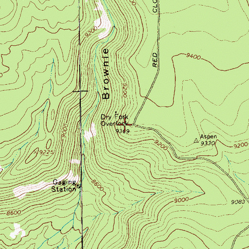 Topographic Map of Dry Fork Overlook, UT
