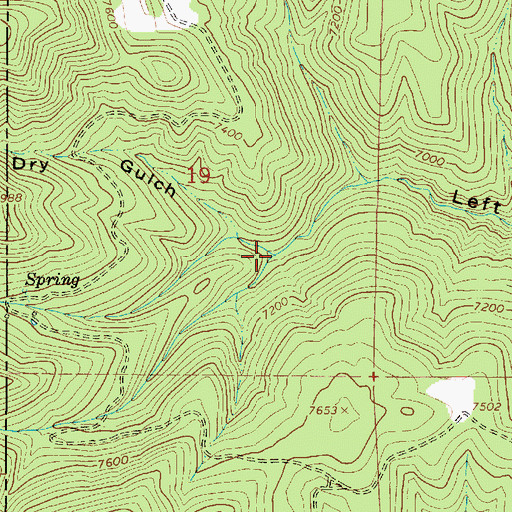 Topographic Map of Dry Gulch, UT